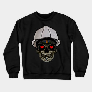 Hard Hat Heart Eyes Skull Crewneck Sweatshirt